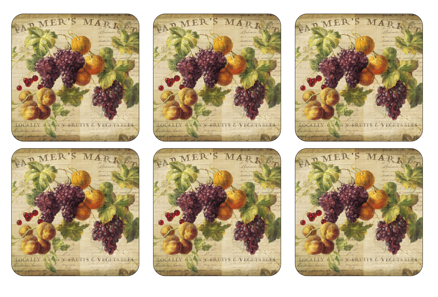 Pimpernel Abundant Fall Set Of 6 Coasters Pimpernelinternational