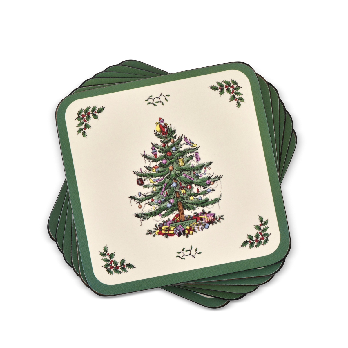 Pimpernel for Spode Christmas Tree Coasters Set of 6 